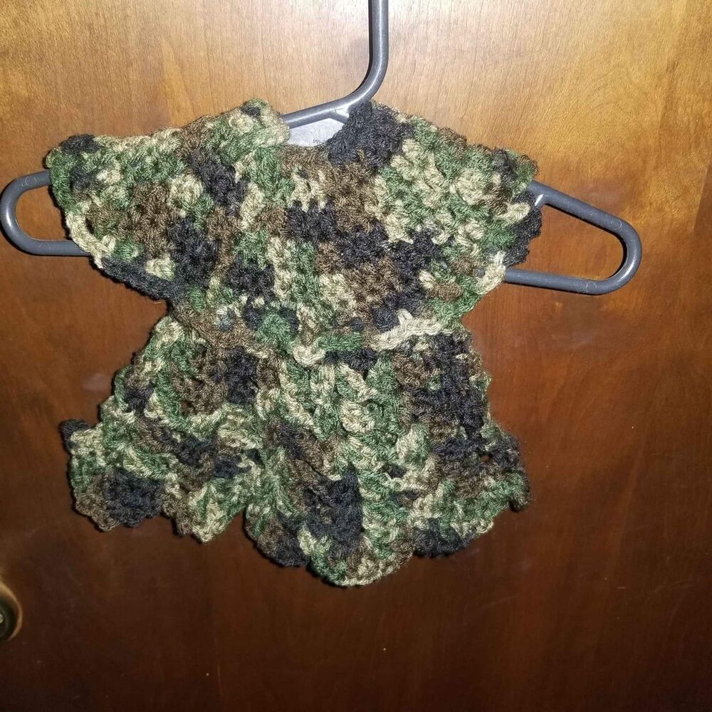 Vintage Hand Made Camo Doll Dress